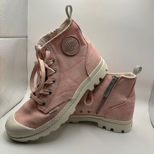 Palladium Women's Light Pink Lace Up Boots